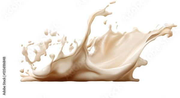 Fototapeta Milk splash, isolated on a transparent background