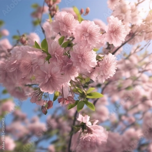 Obraz pink cherry blossom in spring