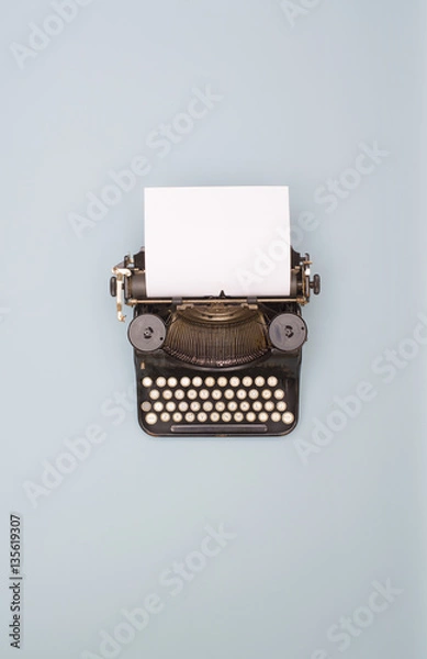 Fototapeta top view retro typewriter banner