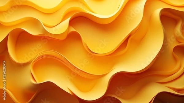 Fototapeta Abstract golden paper waves background representing elegance and movement