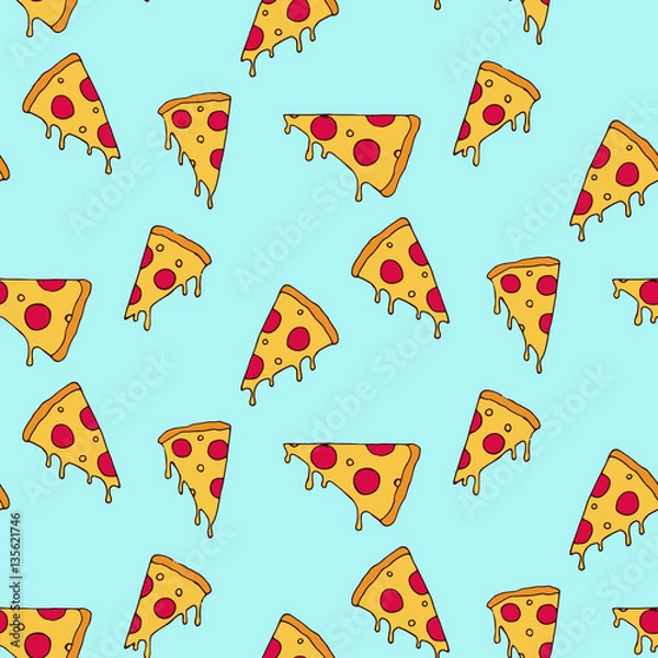 Obraz Pizza slice seamless pattern
