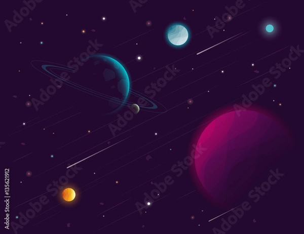 Obraz Space background. Vector illustration