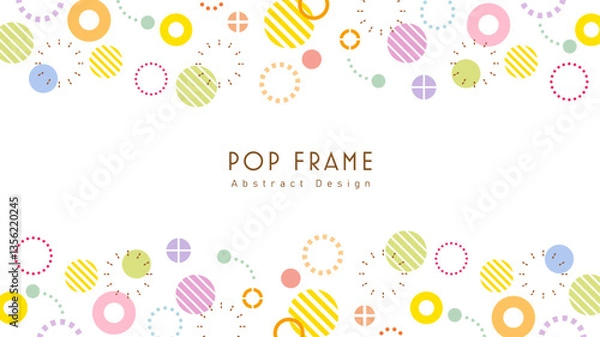 Obraz ポップな円形抽象素材のフレーム