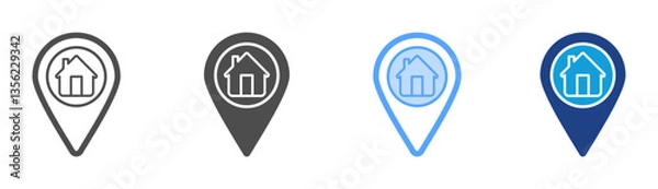 Obraz Home Location Icon Set Multiple Style Collection