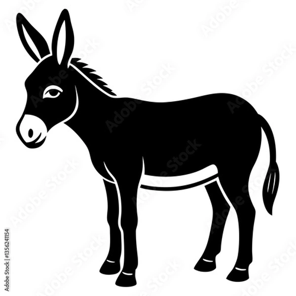 Obraz Donky vector shilhouette single Icon