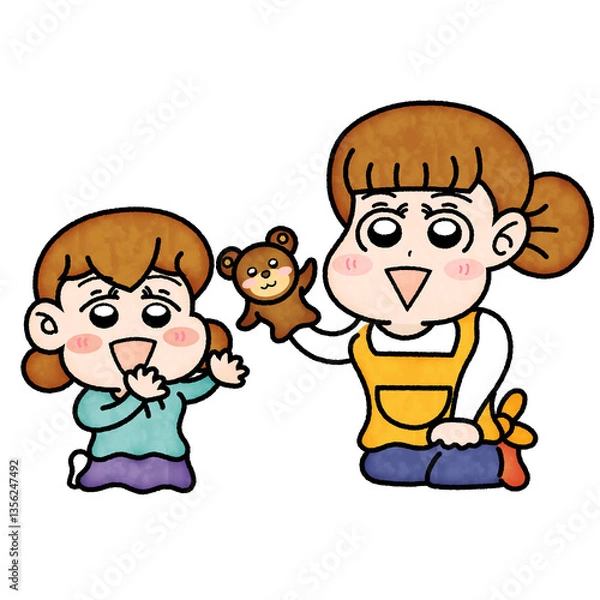 Obraz 保育士と一緒にお遊戯遊び