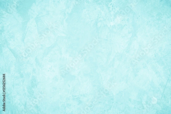 Fototapeta Pastel blue and white concrete stone texture for background in summer wallpaper. Cement and sand wall of tone vintage. Concrete abstract wall of light cyan color, cement texture mint green for design.