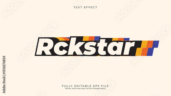 Fototapeta Editable text style effect - Rockstar Text Effect