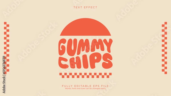Fototapeta Editable text style effect - Gummy Chips Text Effect