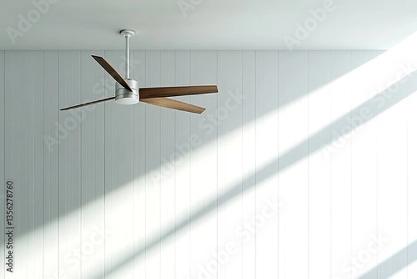 Fototapeta Modern ceiling fan in a bright room