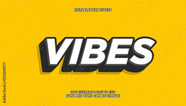 Fototapeta Vibes text effect with an editable bold style