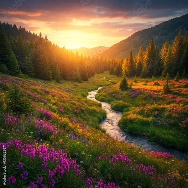 Obraz sunrise in the mountains