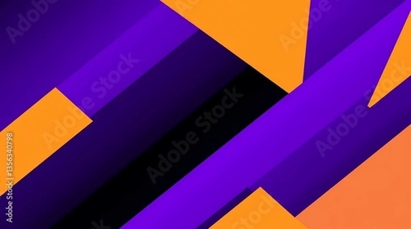 Obraz Geometric Fusion: Abstract shapes in vibrant colors create a visually dynamic composition. The interplay of forms and hues generates an energetic feel.
