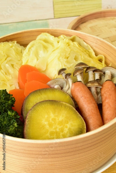 Obraz せいろで温野菜