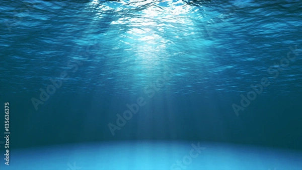 Obraz Ciemnoniebieska powierzchnia oceanu widziana z wody