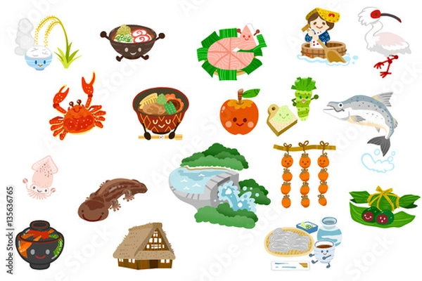 Fototapeta 北陸の名産品とグルメ