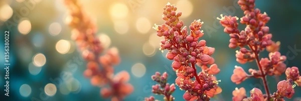 Fototapeta Close-up of blossoms of Heucherella. Generative Ai