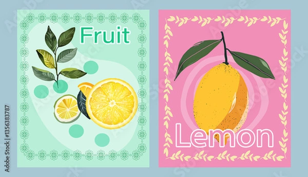 Fototapeta Set poster limone