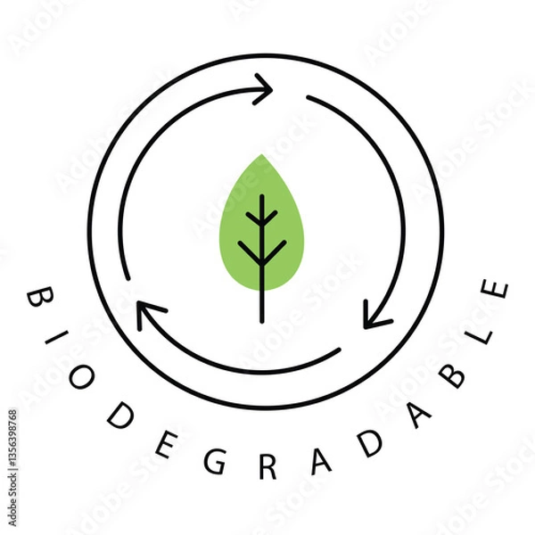 Obraz Eco Friendly Biodegradable Product Material Vector Icon design