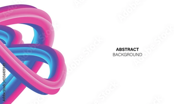 Fototapeta Abstract background fluid design gradient pink purple blue on white background design.
