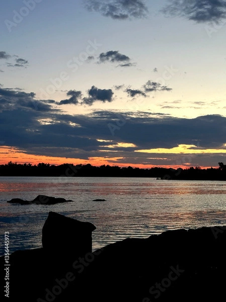 Obraz red sunset over the sea