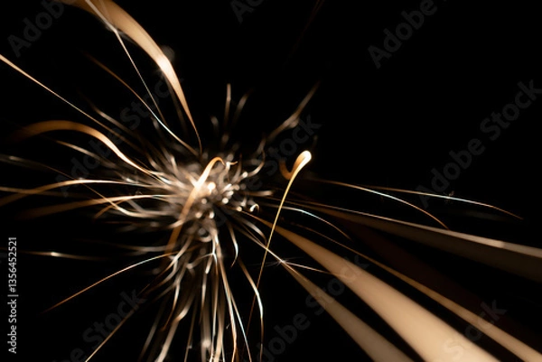 Fototapeta sparks from the grinder glowing in the dark