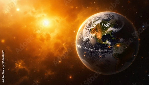 Obraz a breathtaking view of earth floating in the vast expanse of space