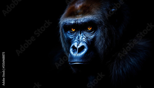 Obraz mystical gorilla portait in dark ambiance