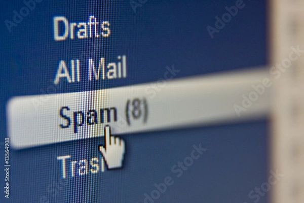 Fototapeta Zdjęcia makro LCD, strzał koncepcja wiadomości e-mail spam