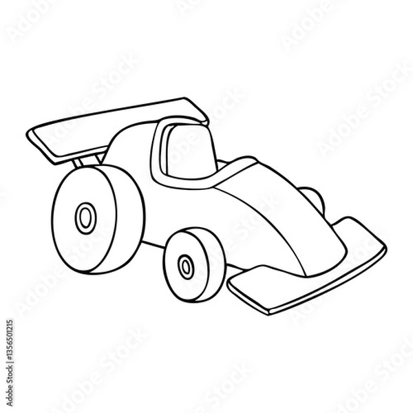 Obraz formula one car outline vector illustration