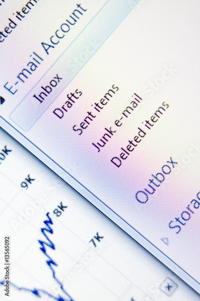 Fototapeta LCD macro photo, business related email concept shot