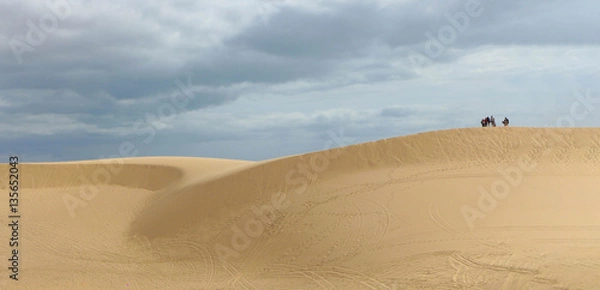 Fototapeta the desert with blue sky in the sunny day