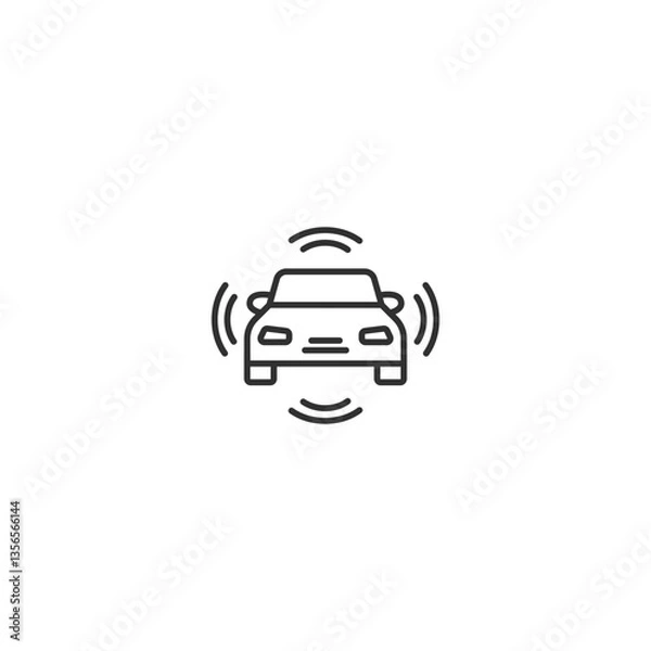 Fototapeta Autonomous car sensor icon for smart vehicle technology.