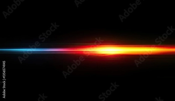 Fototapeta Abstract light streaks across a dark background