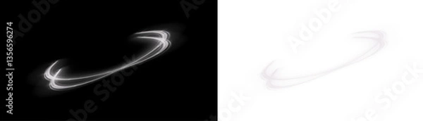 Fototapeta Png twirl white neon lines vector abstract background white Futuristic technological style lines Png Abstract background with road speed lines white