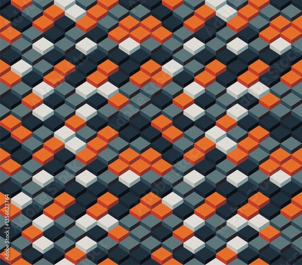 Obraz Seamless Abstract Pattern with Square Maze Theme, Vector Illustration