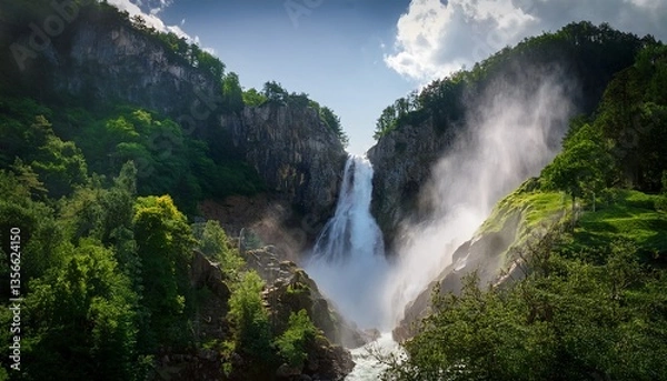 Fototapeta 迫力満点の大瀑布 – 大自然のパワーを感じる瞬間