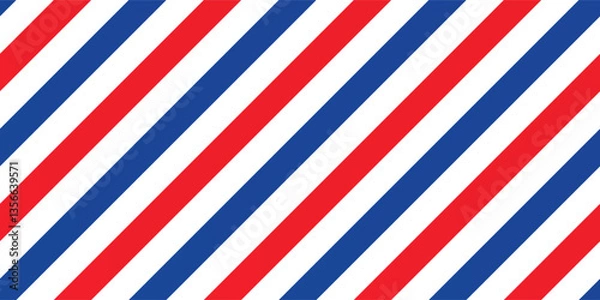 Obraz Vector seamless pattern in united states flag colors.  Geometric diagonal stripes background.