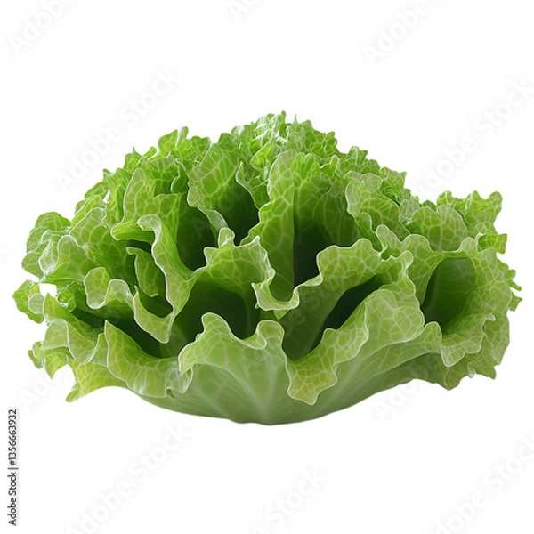 Obraz fresh lettuce isolated on white background