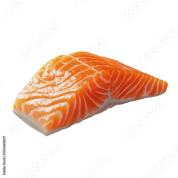 Obraz raw salmon steak on white