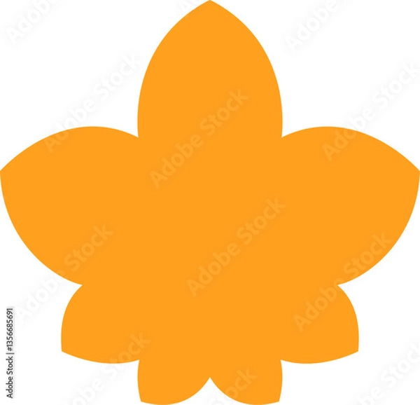 Fototapeta 丸みのある紅葉のシンプルなシルエットイラスト