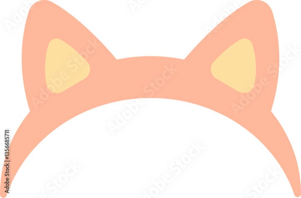 Fototapeta 猫耳のシンプルなイラスト