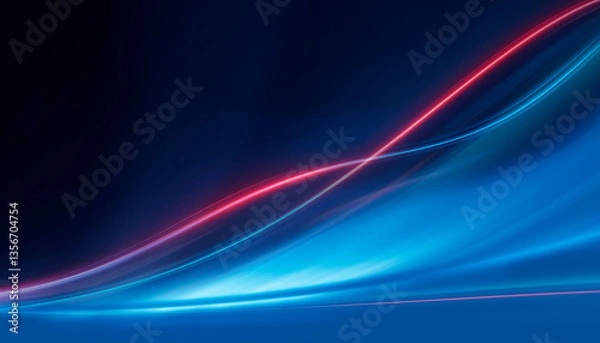 Obraz Dark abstract background with neon light, blurred lines, studio scene