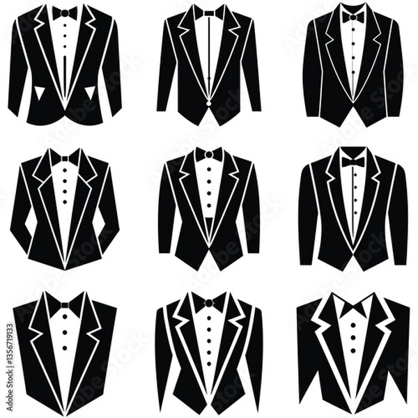 Fototapeta Vector Illustration of Formal Tuxedos