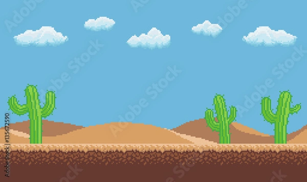 Fototapeta Pixel Art Desert