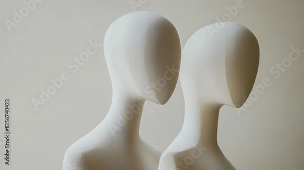 Fototapeta Abstract Human Figures in Minimalist Design, Symbolizing Connection and Simplicity