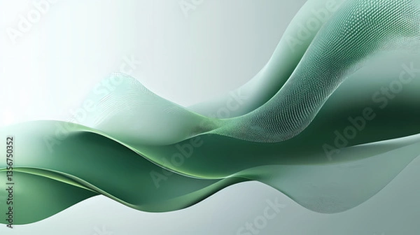 Fototapeta Abstract Green Art with Flowing Lines