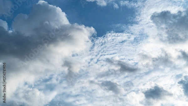 Fototapeta Sky. Cumulus clouds background. Sky background.