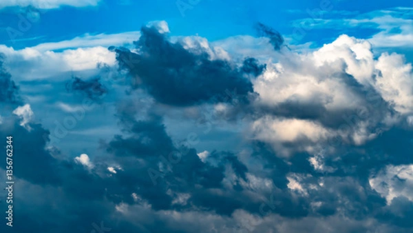 Fototapeta Sky. Cumulus clouds background. Sky background.