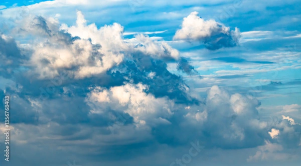 Fototapeta Sky. Cumulus clouds background. Sky background.